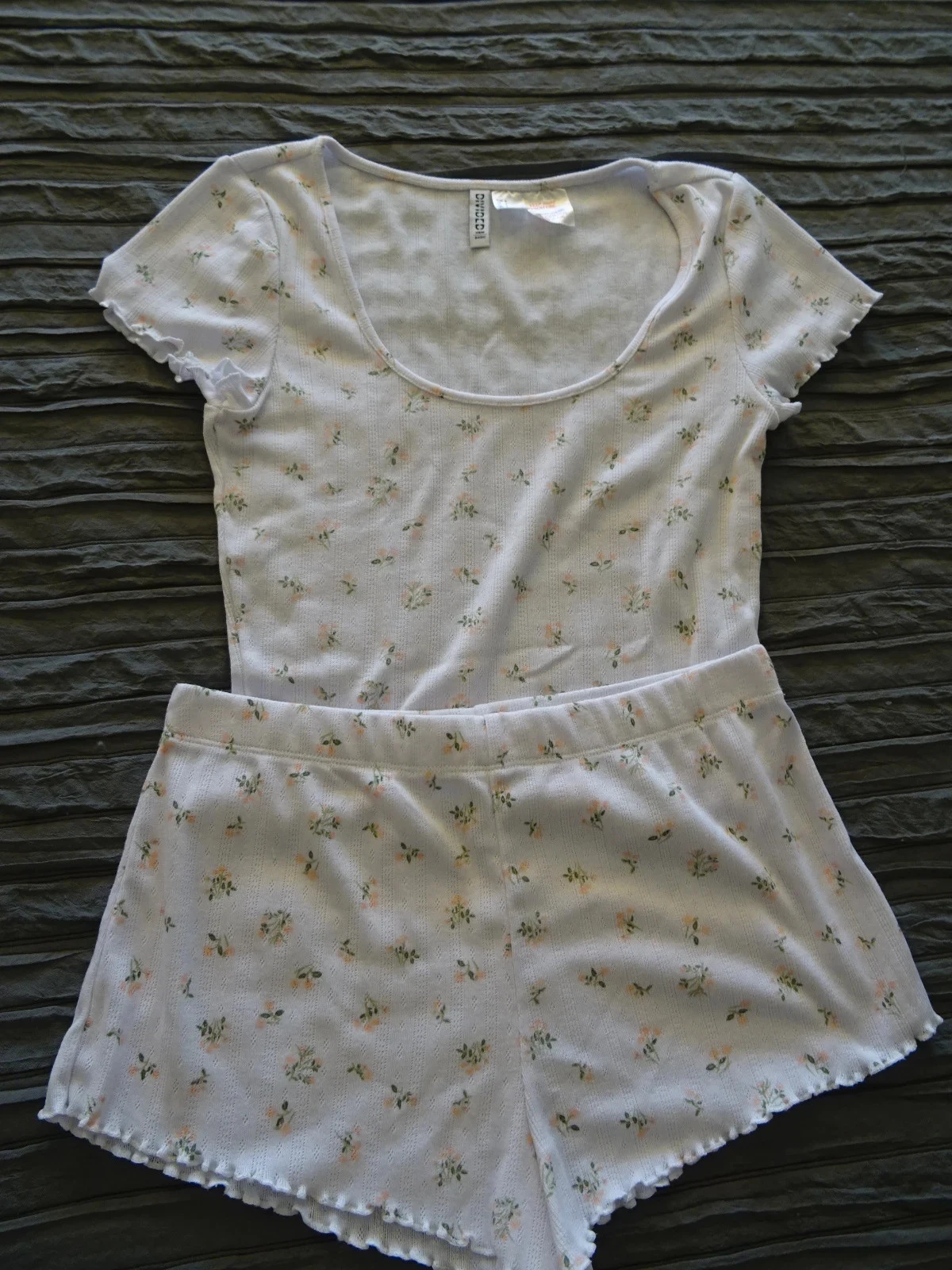Pyjashort blanc à petites fleurs H&M taille S
